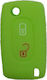 Silicone Car Key Cover Case with 2 Buttons for Citroen / Peugeot Green
