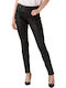 Pepe Jeans Regent Women's High-waisted Leather Trousers in Skinny Fit Black