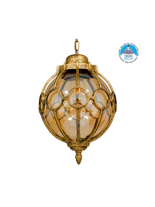 GloboStar Belton Κρεμαστό Φωτιστικό Μελί με Ντουί E27 18x38εκ.