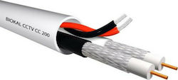 Accordia CC-200 Connection Cable for CCTV Systems 2 x Mini RG 59/2x 0.50mm2 100m White 100m CC-200