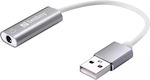 Sandberg Converter USB-A male to 3.5mm female Headset USB converter Silver (134-13)