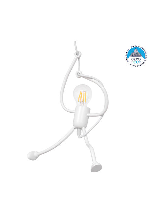GloboStar Little Man Pendant Light White with Socket E27 37x23x40cm