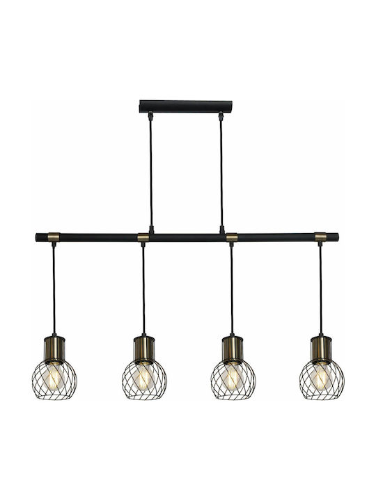 Globo Lighting Argusto Pendant Suspension Rail for 4 Bulbs E27 Black