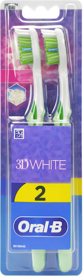 Oral-B 3D White 35 1+1 Οδοντόβουρτσα Medium Πράσινο - Πράσινο 2τμχ