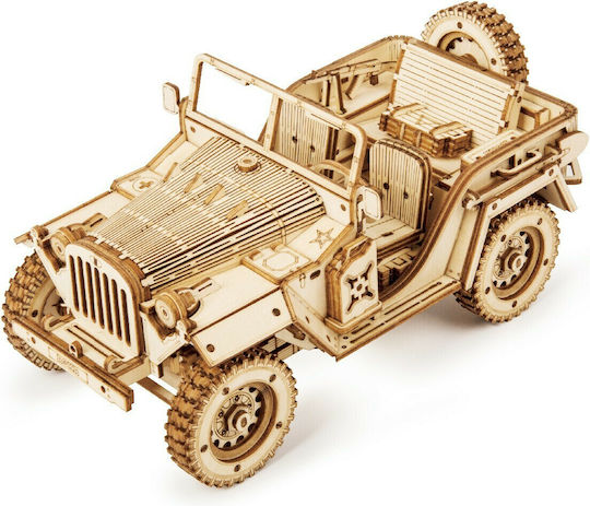 Robotime Holz-Bauspielzeug Army Field Car für Kinder ab 3+ Jahre alt Jahren