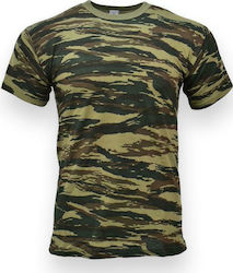 Short Sleeve T-shirt Military Greek Army 100% Cotton In Khaki Colour