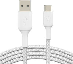 Belkin Braided USB 2.0 Cable USB-C male - USB-A male White 2m (CAB002BT2MWH)