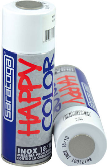 Saratoga Spray Paint Happy Inox 18/10 with Nickel Effect Silver 400ml