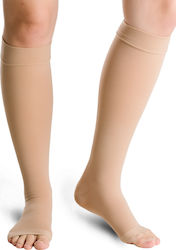 Varisan Top Normal Κάλτσες Κάτω Γόνατος Διαβαθμισμένης Συμπίεσης με Ανοικτά Δάκτυλα 18-21 mmHg Μπεζ