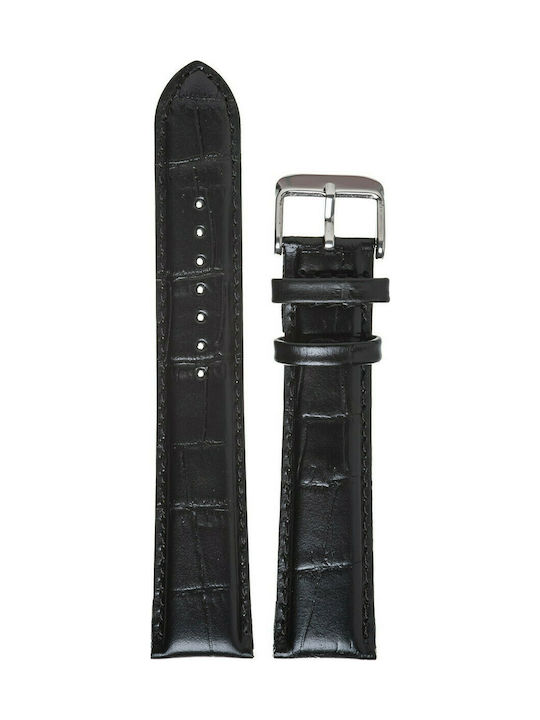 Tzevelion ART521 Δερμάτινο Λουράκι Μαύρο 22mm