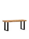 Dining Room Bench with Wooden Surface Brown 110x35x46cm