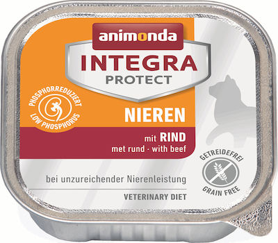 Animonda Integra Protect Renal Nasses Katzenfutter für Katze in Tablett mit Rindfleisch 100gr