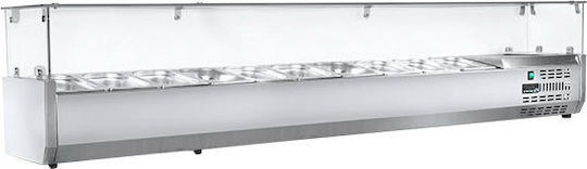 Niki Inox Kühlvitrine Tischgerät mit Kapazität 10x1/4 GN 209x34x45cm