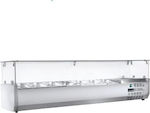 Niki Inox Βιτρίνα Συντήρησης Επιτραπέζια με Χωρητικότητα 9x1/3 GN 209x40x45cm