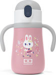 Monbento Kids Stainless Steel Thermos Water Bottle with Straw MB Stram Pink 360ml