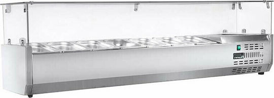 Niki Inox Vitrină de Răcire De Masă cu Capacitate 7x1/4 GN 157x34x45cm