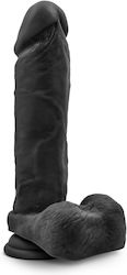 Au Naturel Bold Massive Glass Dildo with Balls and Suction Cup Black 24cm