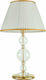 Ondaluce Bach Glass Table Lamp for Socket E27 with White Shade and Transparent Base