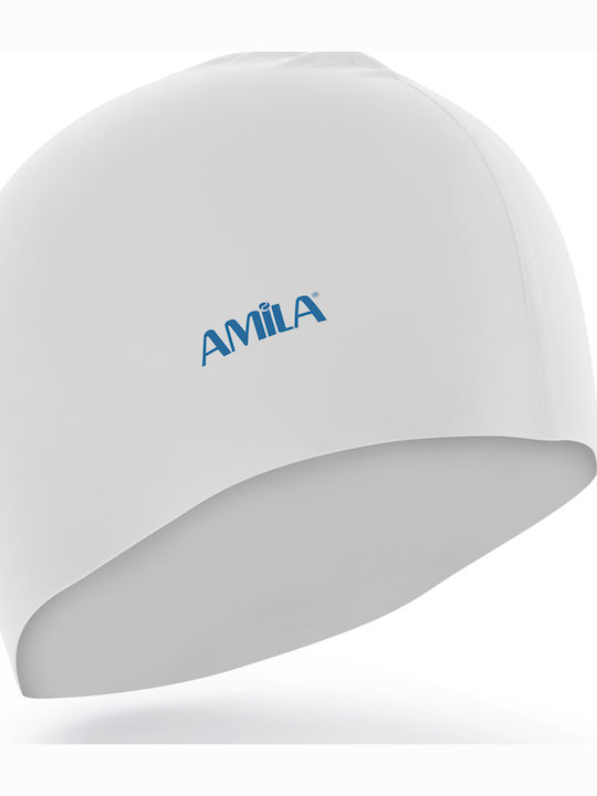 AMILA Silicone Adults Swimming Cap White