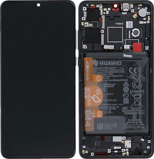 Huawei Οθόνη με Μηχανισμό Αφής και Πλαίσιο για Huawei P30 (Μαύρο)