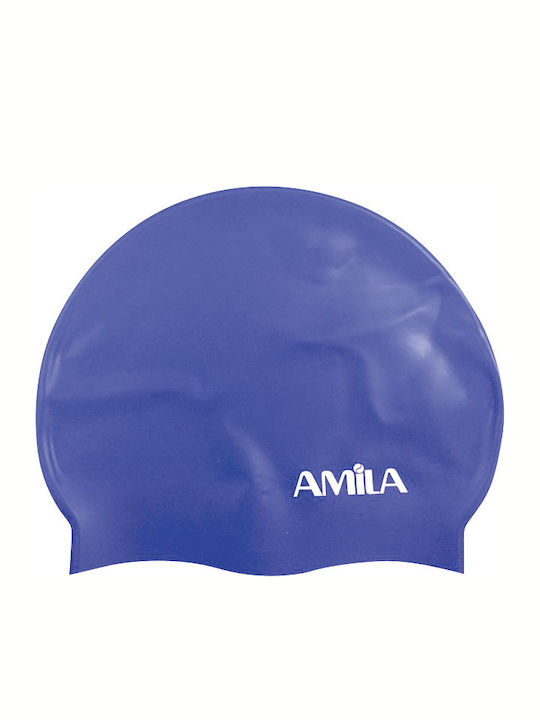 Amila Silicone Kids Swimming Cap Blue