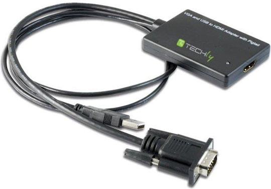 Techly Конвертор HDMI / USB-A мъжки към HDMI женски Черен 1бр 301665