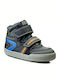 Geox Kinder-Sneaker Hoch J Elvis E Anatomisch mit Klettverschluss Marineblau