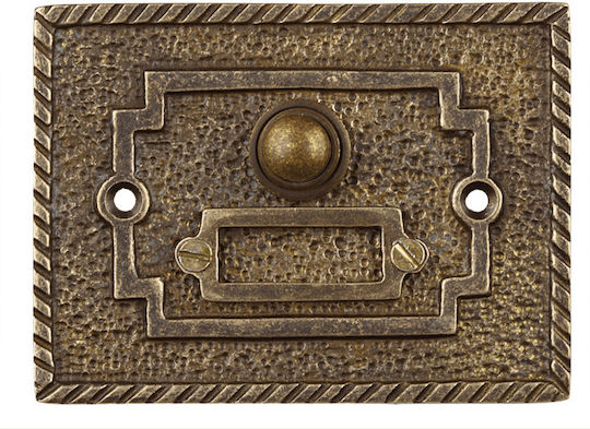 Roline K396 Complete Wall Push Bell Button with Frame Αντικέ Ρετρό Bronze