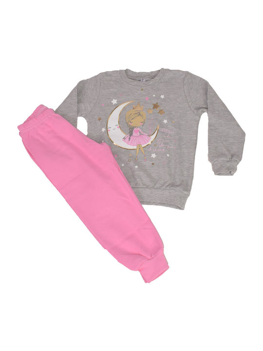 Dreams by Joyce Set Top & Bottom Kids Winter Cotton Pyjamas Gray