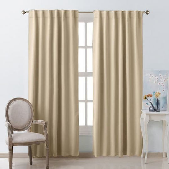 Sidirela Curtain with Pencil Pleat Liza Beige 270x300cm