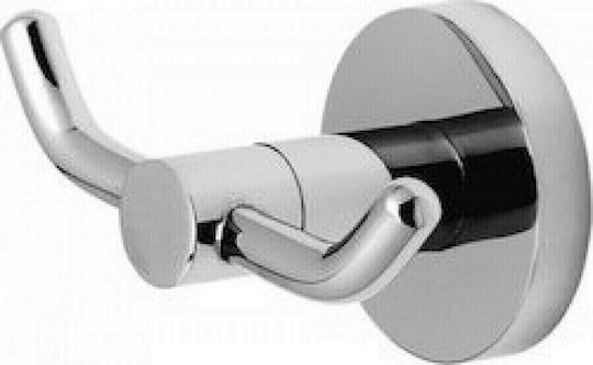Gloria Romina Double Wall-Mounted Bathroom Hook ​9x7cm Silver