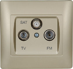 Elmark Rhyme TV, Satellite, and Radio Antenna Socket Terminal in Copper color 11682