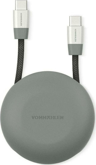 Vonmählen Braided Retractable USB 2.0 Cable USB-C Male - USB-C Silver 1m E070P0015