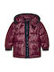 Mayoral Kids Quilted Jacket short Hooded Burgundy