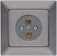 Eurolamp Complete Double Telephone Socket Gray 152-16314