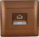 Elmark Rhyme Single Network Socket RJ45 Cat5 Brown 11286