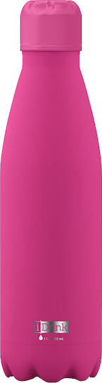 I-Total iDrink Glow In The Dark Μπουκάλι Θερμός Ανοξείδωτο BPA Free 500ml Ροζ