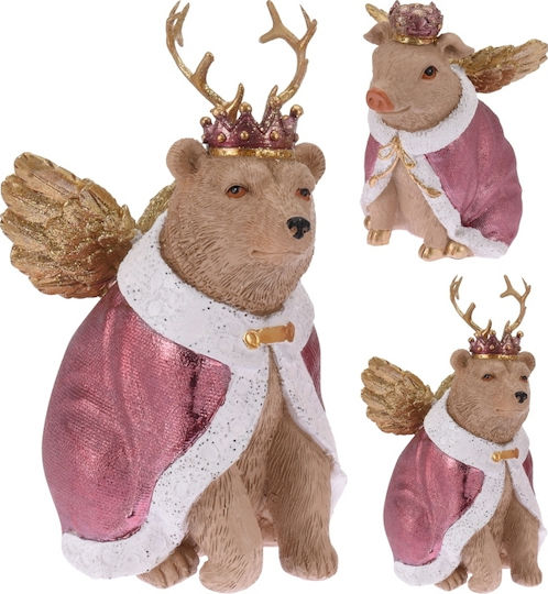 Zaros Weihnachtsfigur Bär Rosa 15cm