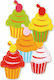 I-Mondi Fetru Autocolante colorate în formă de cupcake din fetru autoadeziv, 12 bucăți