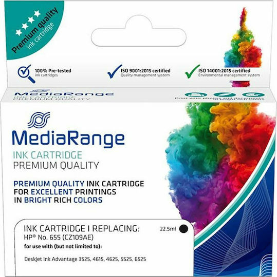 MediaRange Συμβατό Μελάνι Εκτυπωτή InkJet HP 655 CZ109AE 550 Σελίδων 22.5ml Μαύρο