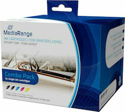 MediaRange MRET128 Συμβατό Πακέτο Epson T1281/T1284 Πολλαπλό (Color) / Μαύρο