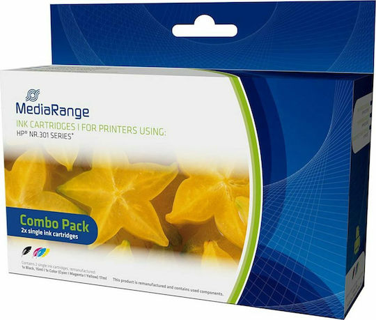 MediaRange Compatible Inkjet Printer Ink Package HP 301 CH563EE/CH564EE 17ml Multi (Color) / Black 4pcs