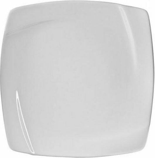 Karvounis Teller Untiefe Platz aus Porzellan White 23x23cm