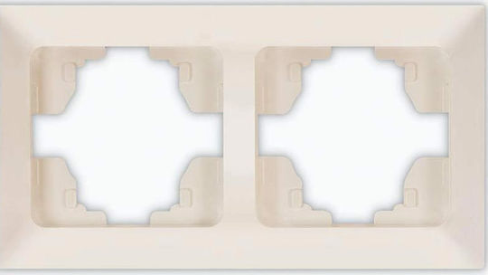 Eurolamp Switch Frame 2 Positions Horizontal Installation in Beige Color 152-12121