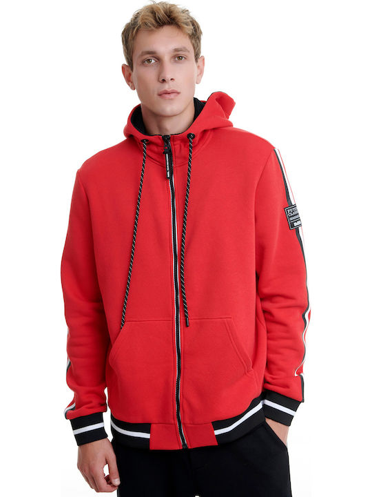 BodyTalk Herren Sweatshirt Jacke mit Kapuze und Taschen Rot