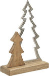 Inart Christmas Decorative Wood Tree 26cm Silver