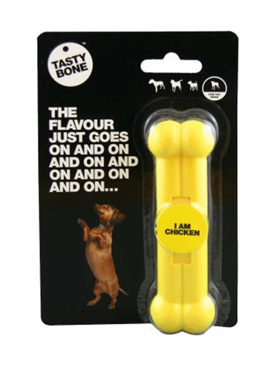Tasty Bone Chicken Nylon Dog Toy Bone Small 11cm Yellow