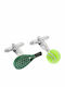 Senza Senza Tennis Racket And Ball Manschettenknöpfe aus Silber in Grünem Farb
