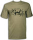 Toxotis Active Wear T-shirt Wild boar in Khaki color 05GP