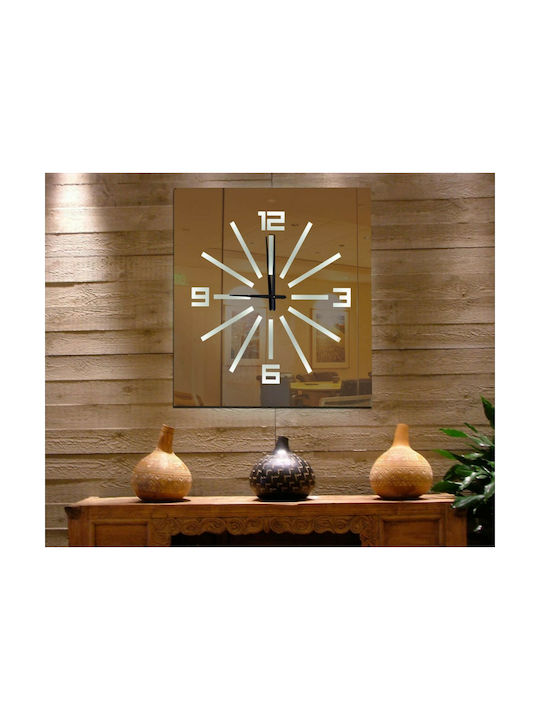 Ploumatos Wall Clock Mirror Silver Ø105cm